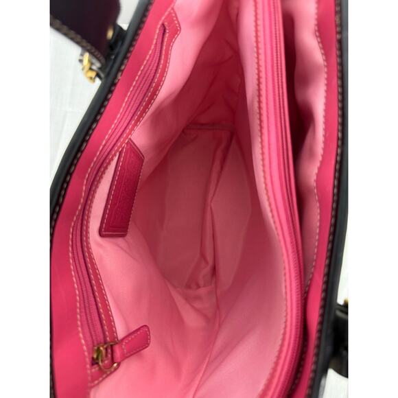 Coach Natural Straw and Patent Leather Bucket Tote 8908 - Picture 4 of 15